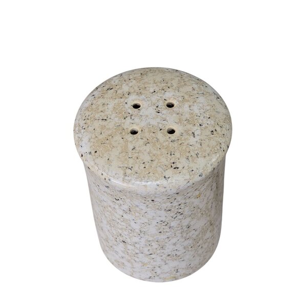 Vintage Ceramic Salt & Pepper Shakers Japan Granite Look Speckled Tan & White - Picture 3 of 5